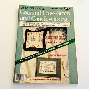 Vintage Counted Cross Stitch and Candlewicking Magazine Winter 1983 Crafting 80s